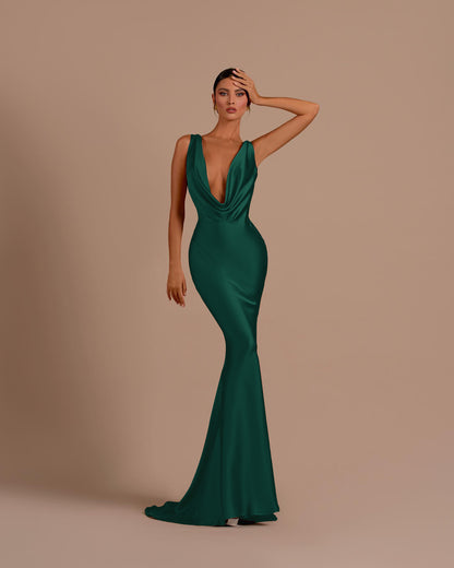 Elegant Champagne Sliming Prom Dress Long Mermaid Dress YB0045