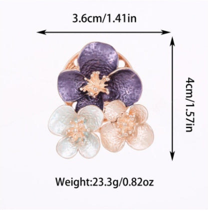 High-end Elegant Enamel Flower Magnetic Alloy Brooch Accessories