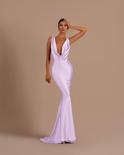 Elegant Champagne Sliming Prom Dress Long Mermaid Dress YB0045