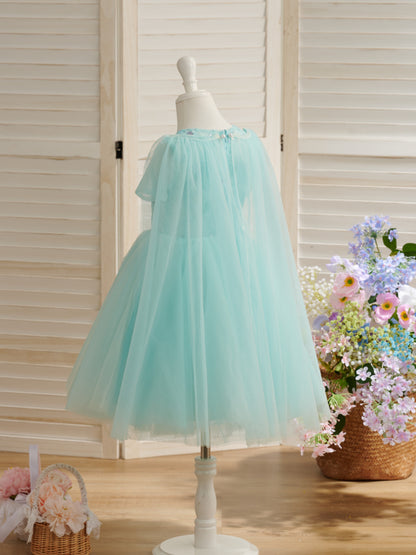 Ball-Gown/Princess Tulle Knee-length 1st Birthday Party Baby Girl Dress