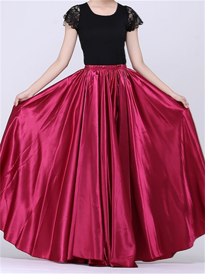 Women's Dancewear Latin Dance Skirts Gore Women's Performance Natural Matte Satin