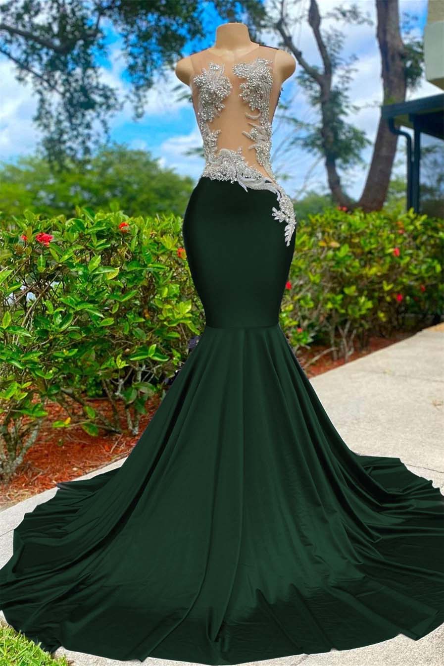 Mermaid Prom Dress Classic Sleeveless Strapless Appliques YL0104