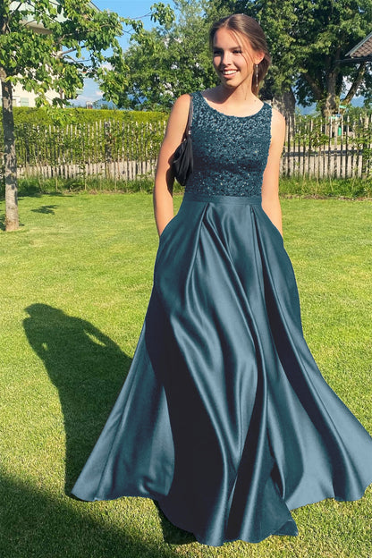 Elegant Black Sleeveless Jewel Mermaid Sequins Long Prom Dress Online ED0302