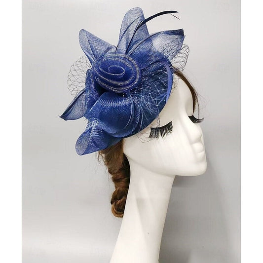 Elegant Net Saucer Hat Fascinator Hats Headpiece Flower & Tulle & Knot Bow