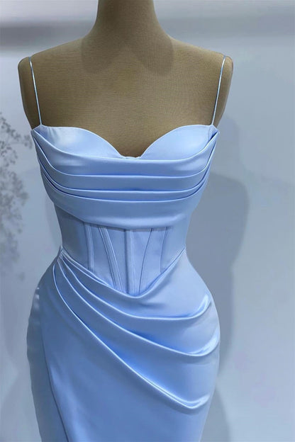 Baby Blue Mermaid Sweetheart Prom Dress With Spaghetti-Straps Online ED0318