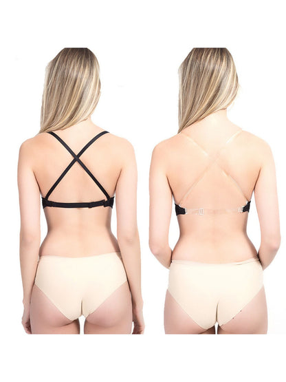 Women's Sexy/Simple Chinlon Cross Back Strap Push Up Bra