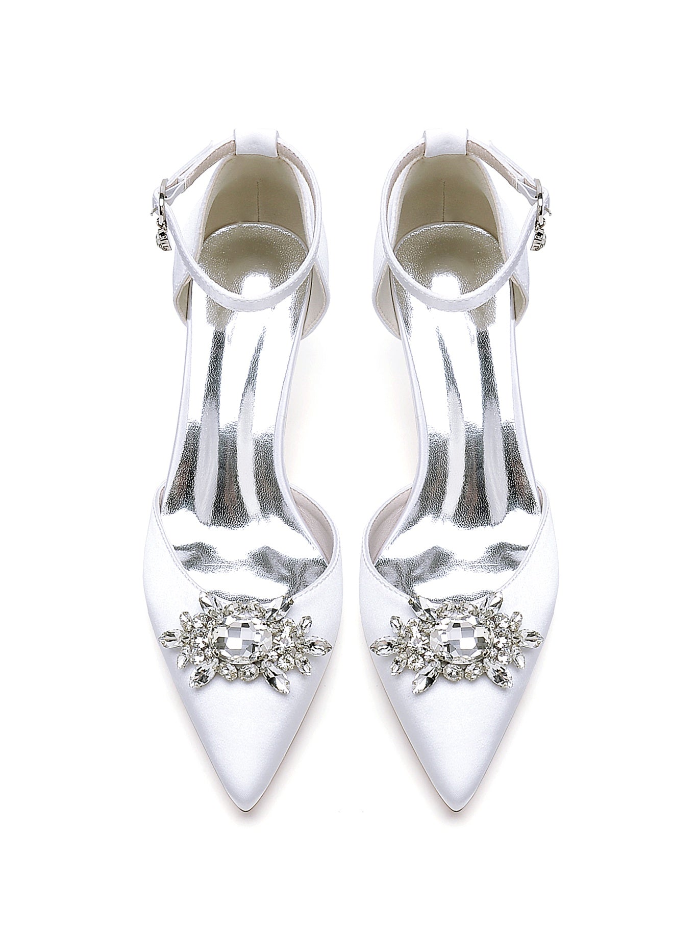 Women's Wedding Shoes Rhinestone Pointed Toe High Heel Bridal Shoes