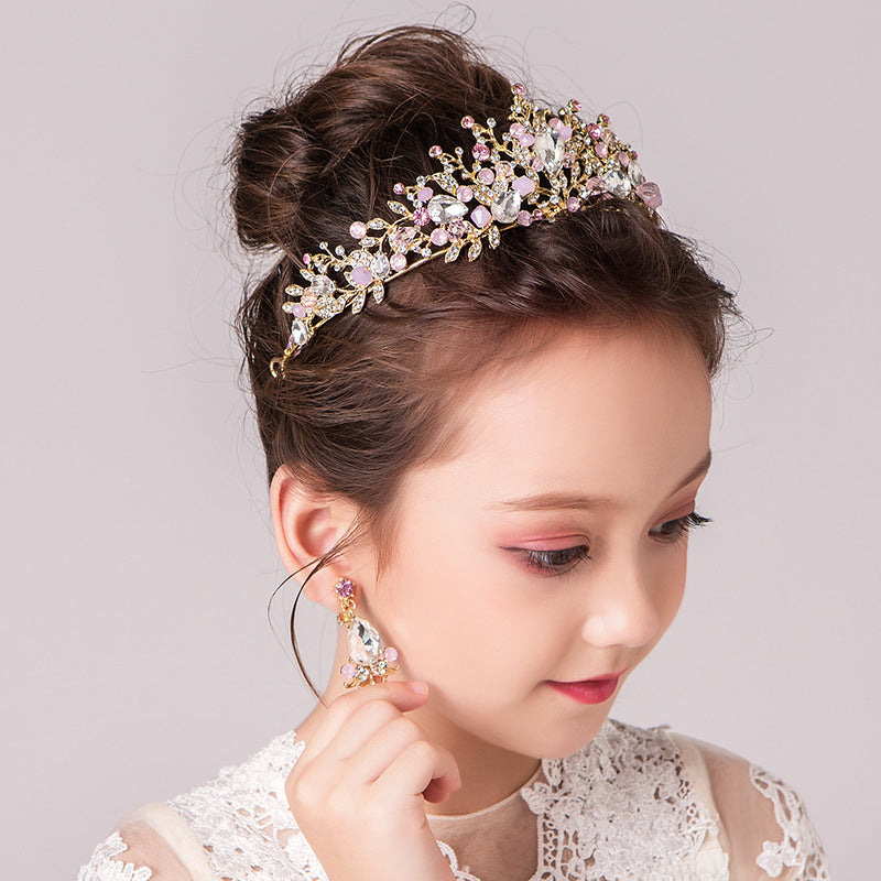 Retro Children's Rhinestone Princess Crown Headpiece Accessories