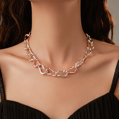 Cool Punk Irregular Circle Alloy Collarbone Necklace