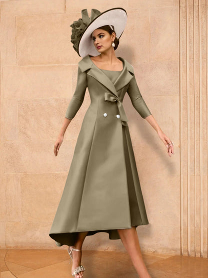 A-Line/Princess Long Sleeves Mother of the Bride Dresses with Bowknot