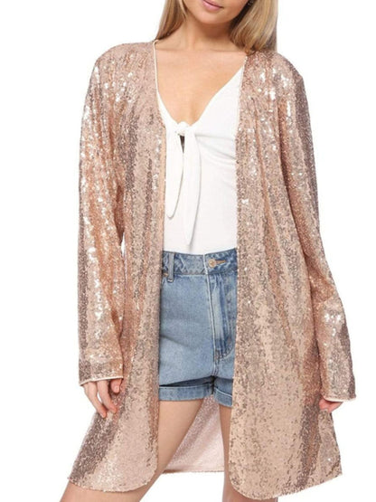 Women's Wrap Long Sleeves Sparkling Sequined Wedding Guest 's Coats / Jackets