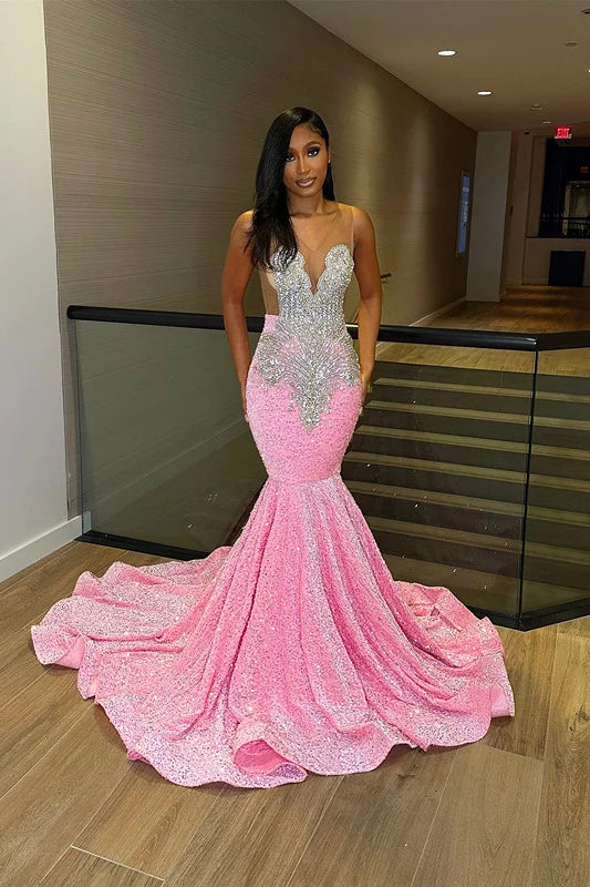 Luxurious Tulle Shoulder Straps Prom Dress Mermaid Dress HM0002