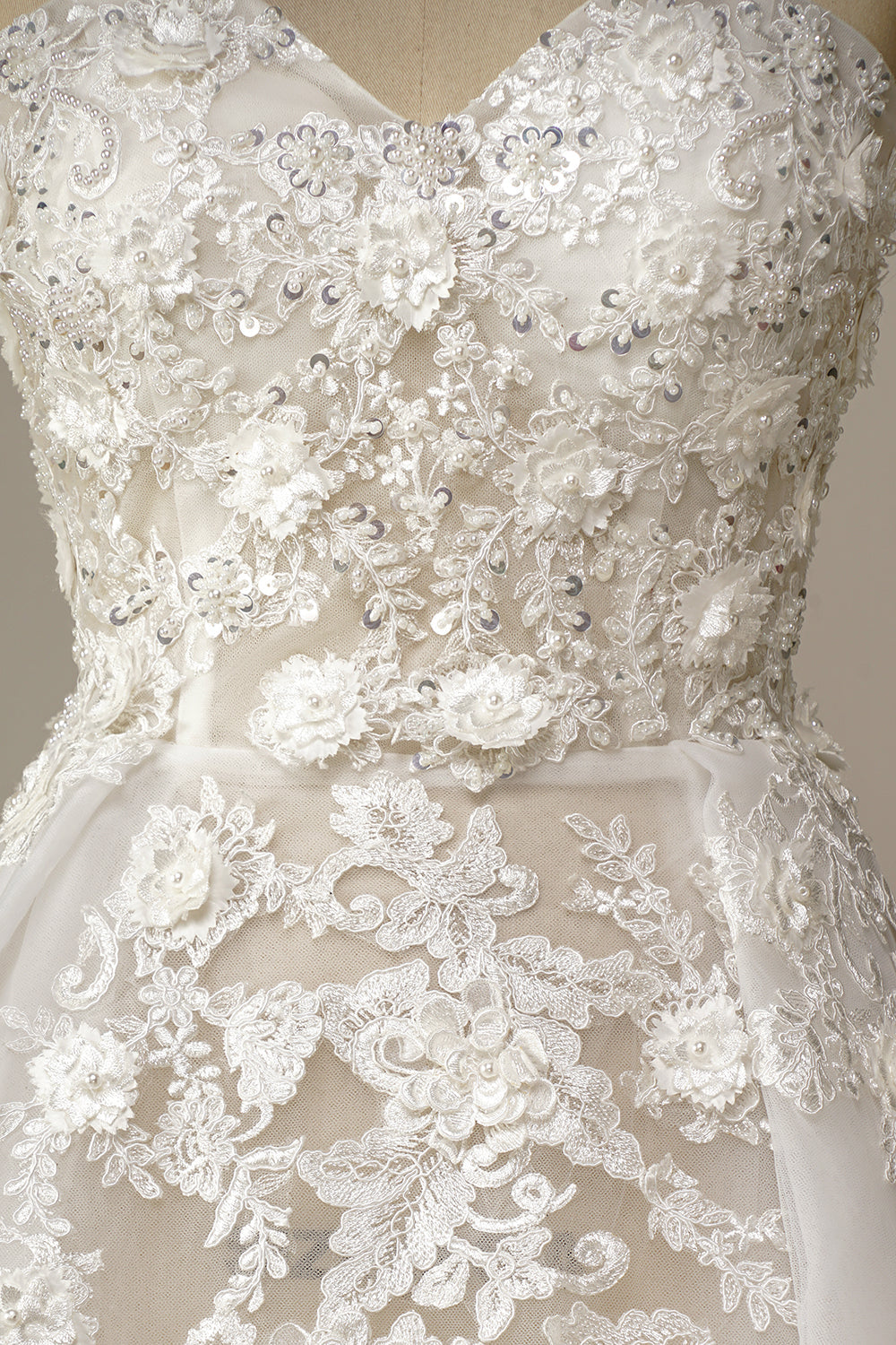 A Line Wedding Dress with Appliques