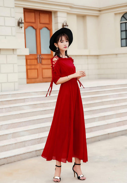 Cute chiffon A line girl dress summer dress  1187