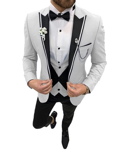 Men's Tailored Fit Single Breasted One-button 3 Pieces Wedding Suits