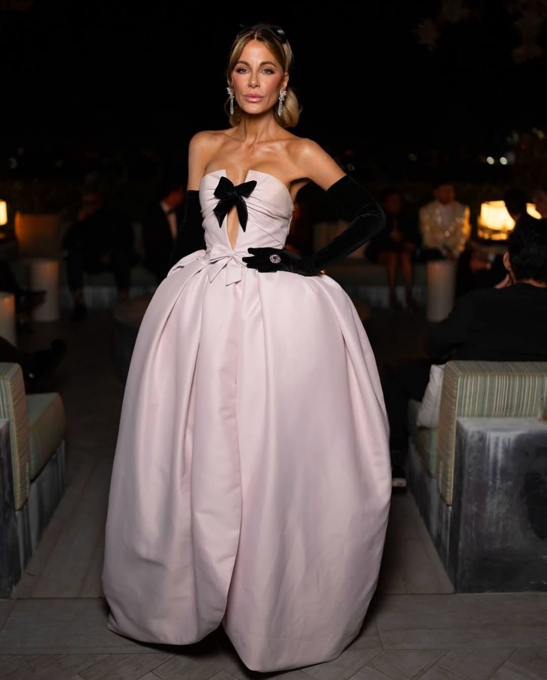 Pink Bud Shape Strapless Prom Dress With Black Long Sleeves ZT0492