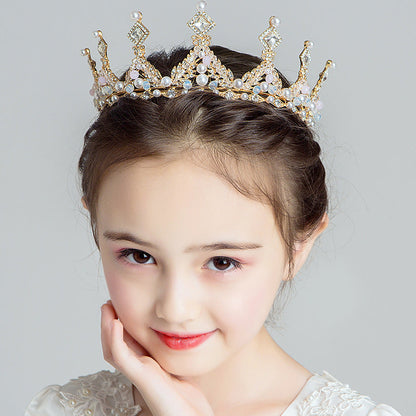 Children's Dress Accessories Retro Rhinestone Princess Crown Headpiece