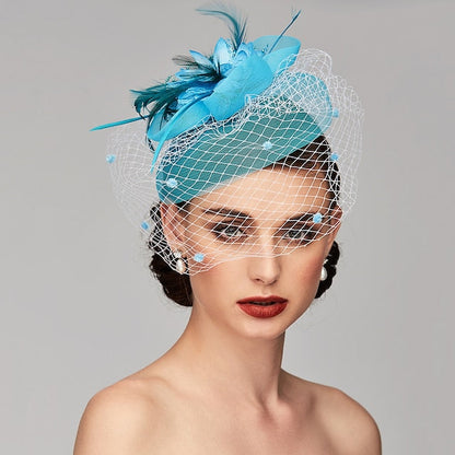 Elegant Fascinators Hats with Clip Headband Feather Floral Flower Headwear