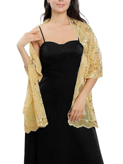 Women's Delicated Star Moon Embroidery Retro Shawl Wedding Wraps