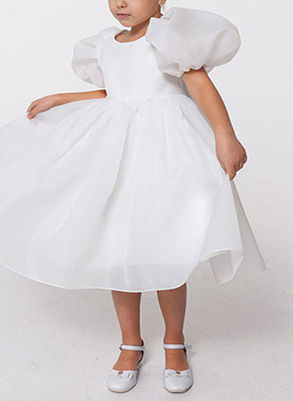 A-Line/Princess Scoop Flower Girl Dresses With Bowknot