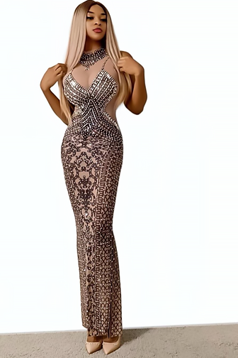 Empress Mesh Diamante Dress