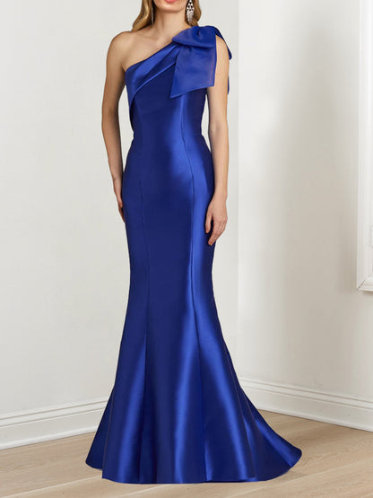 Trumpet/Mermaid One-Shoulder Sleeveless Floor-Length Evening Dresses