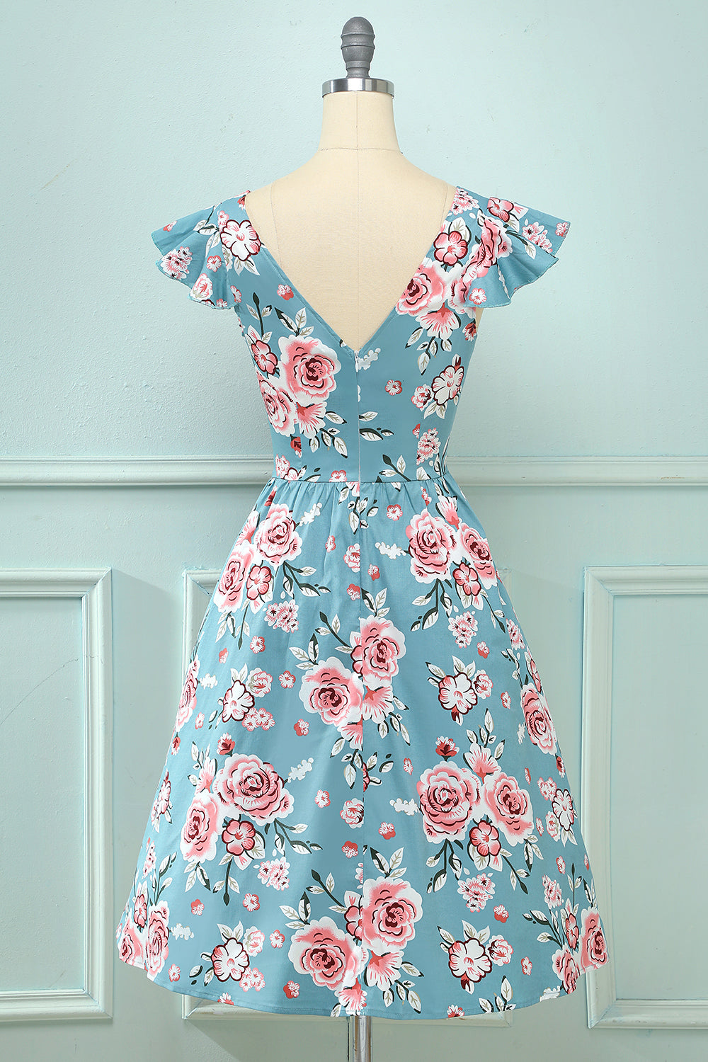 Pink Rose Floral Vintage Dress