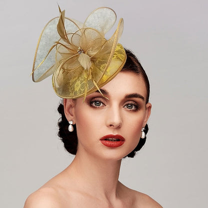 Fascinators Tulle Wedding Horse Race With Feather Headpiece