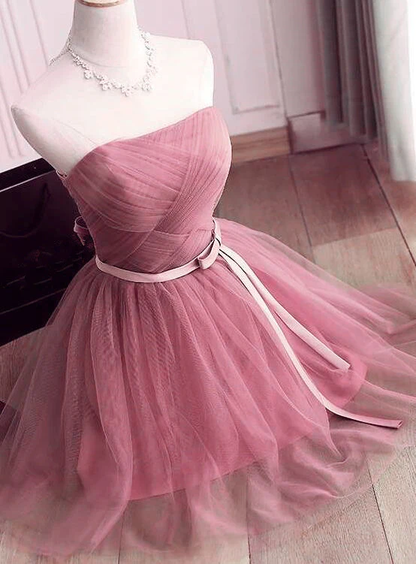 Lovely Tulle Short Party Dress, Handmade Formal Dresses  gh519