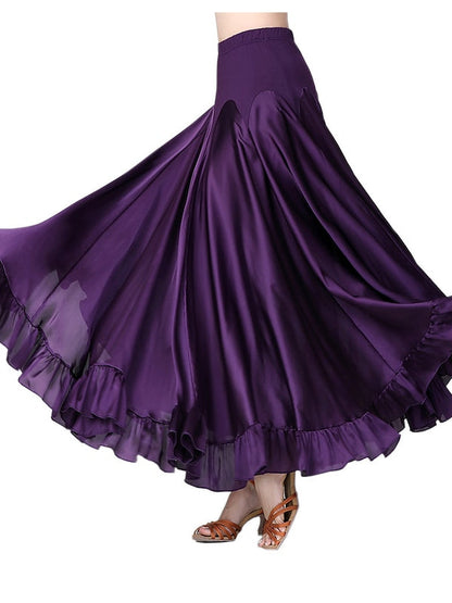 Ballroom Dance Skirts Ruffles Women's Performance High Polyester