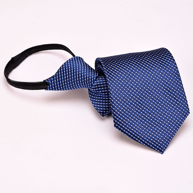 Men's Adjustable Zip Tie Polka Dot Plain Striped