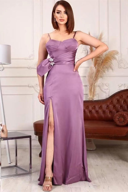 Spaghetti-Straps Elegant Prom Dress Mermaid With Split ED0129