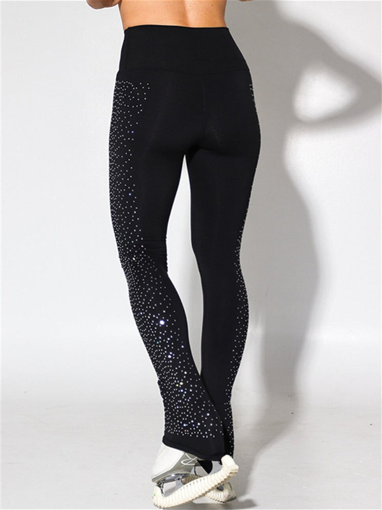 Figure Skating Pants Women's Girls' Ice Dancewear Stretchy Crystal/Rhinestone Ice Skating Bottoms