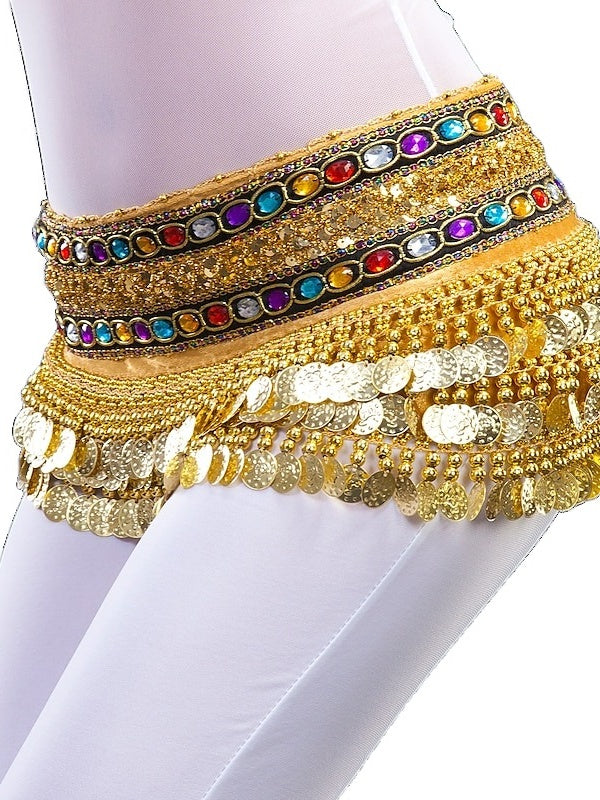 Belly Dance Coin Beading Crystals / Rhinestones Women's Training