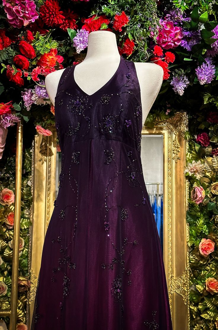 Purple Low-key Gorgeous Exquisite Beaded Midi Tulle Ball Gown Evening Gown Party Dress homecoming dress gh3217