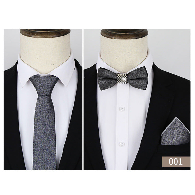 Men's Business Formal Evening Solid Color Tie 3 pieces