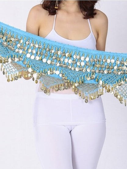 Belly Dance Hip Scarves Women's Performance Polyster Paillette Hip Scarf