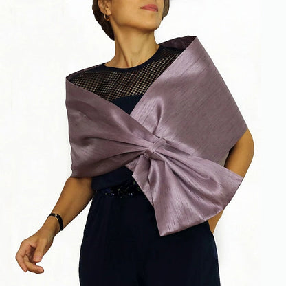 Women‘s Wedding Guest Wrap Pure Elegant Sleeveless Taffeta Wedding Wraps With Pure Color