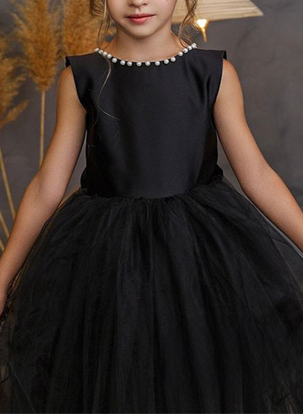 A-Line/Princess Girl Dresses with Bowknot & Beading