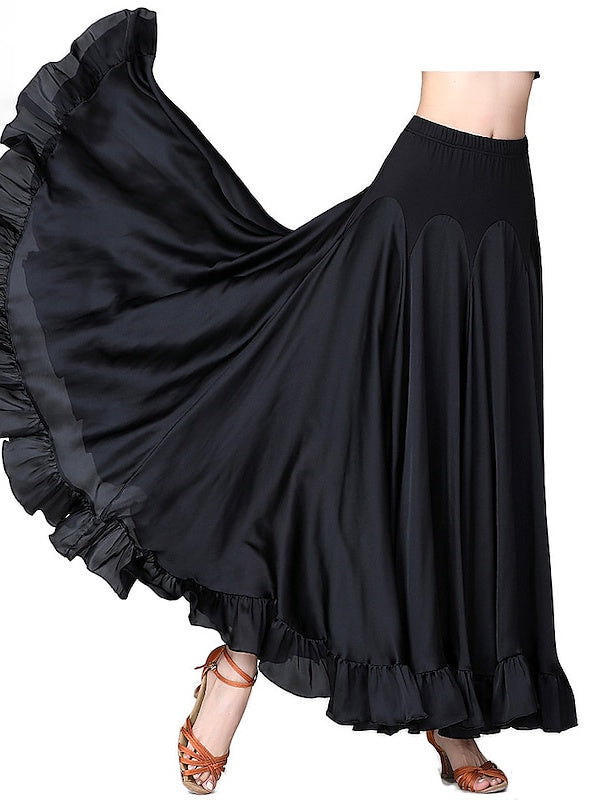 Ballroom Dance Skirts Ruffles Women's Performance High Polyester