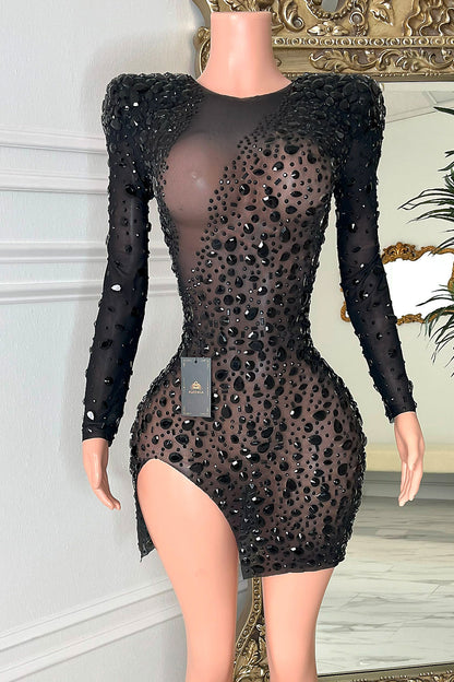 Josephine Black Diamante Dress