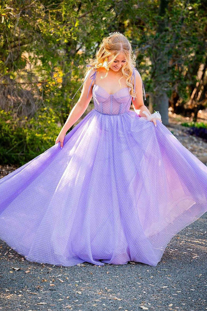 Skyler |A-line Sweetheart Dot Tulle Prom Dress