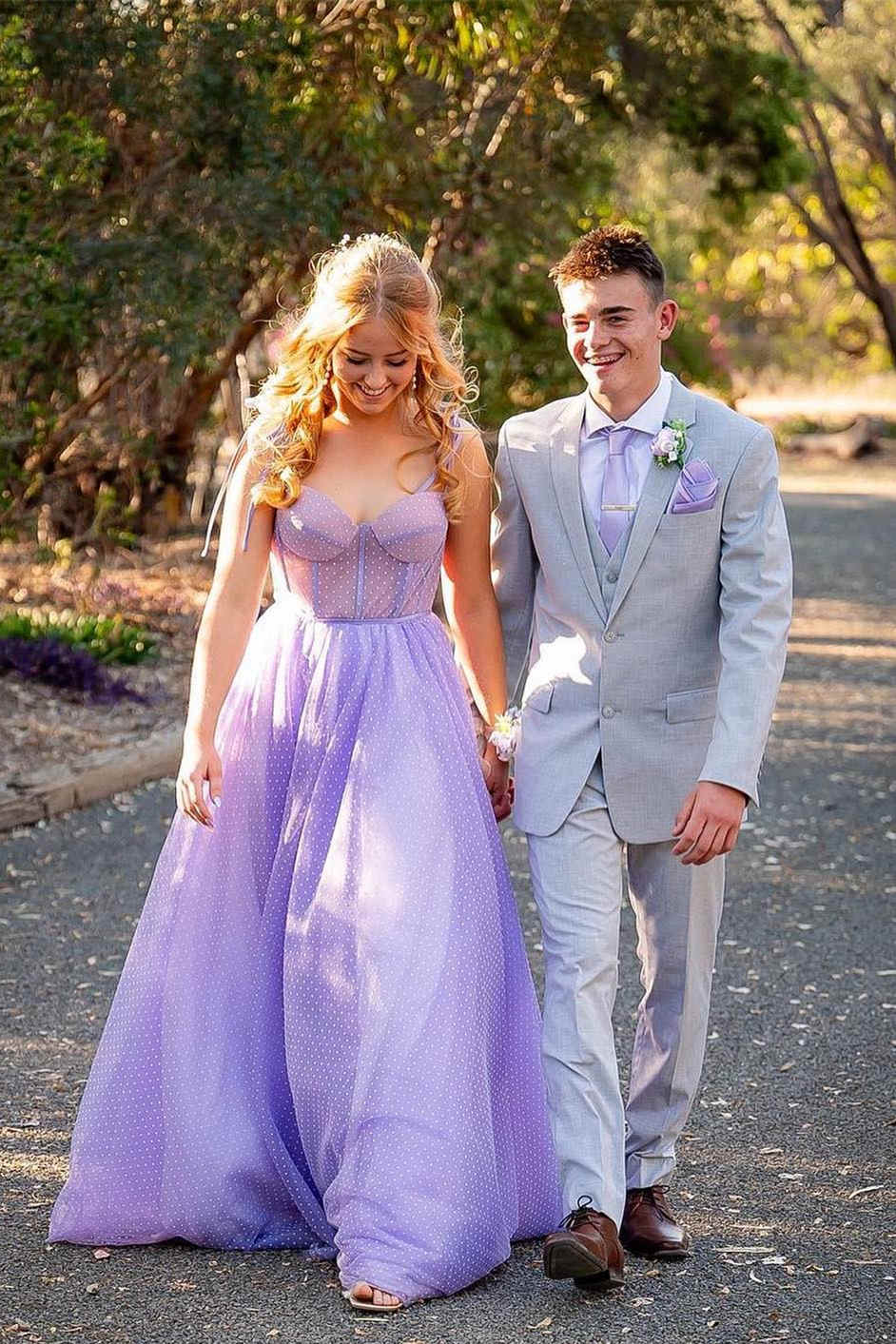 Skyler |A-line Sweetheart Dot Tulle Prom Dress