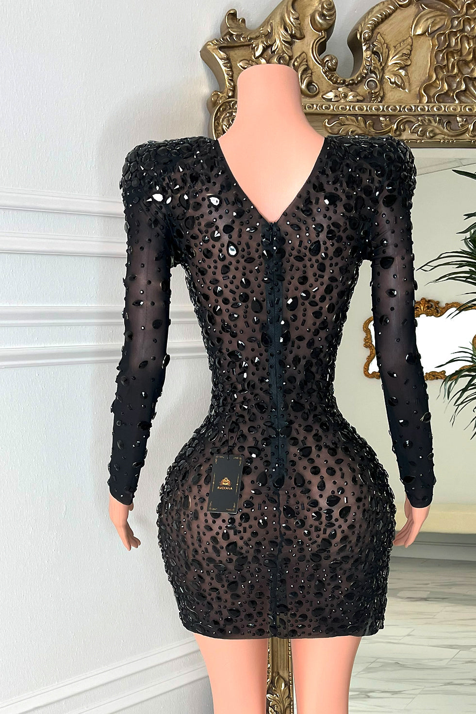 Josephine Black Diamante Dress