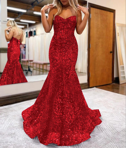 LAURYN | Mermaid Sweetheart Neck Sequins Homecoming Dresses