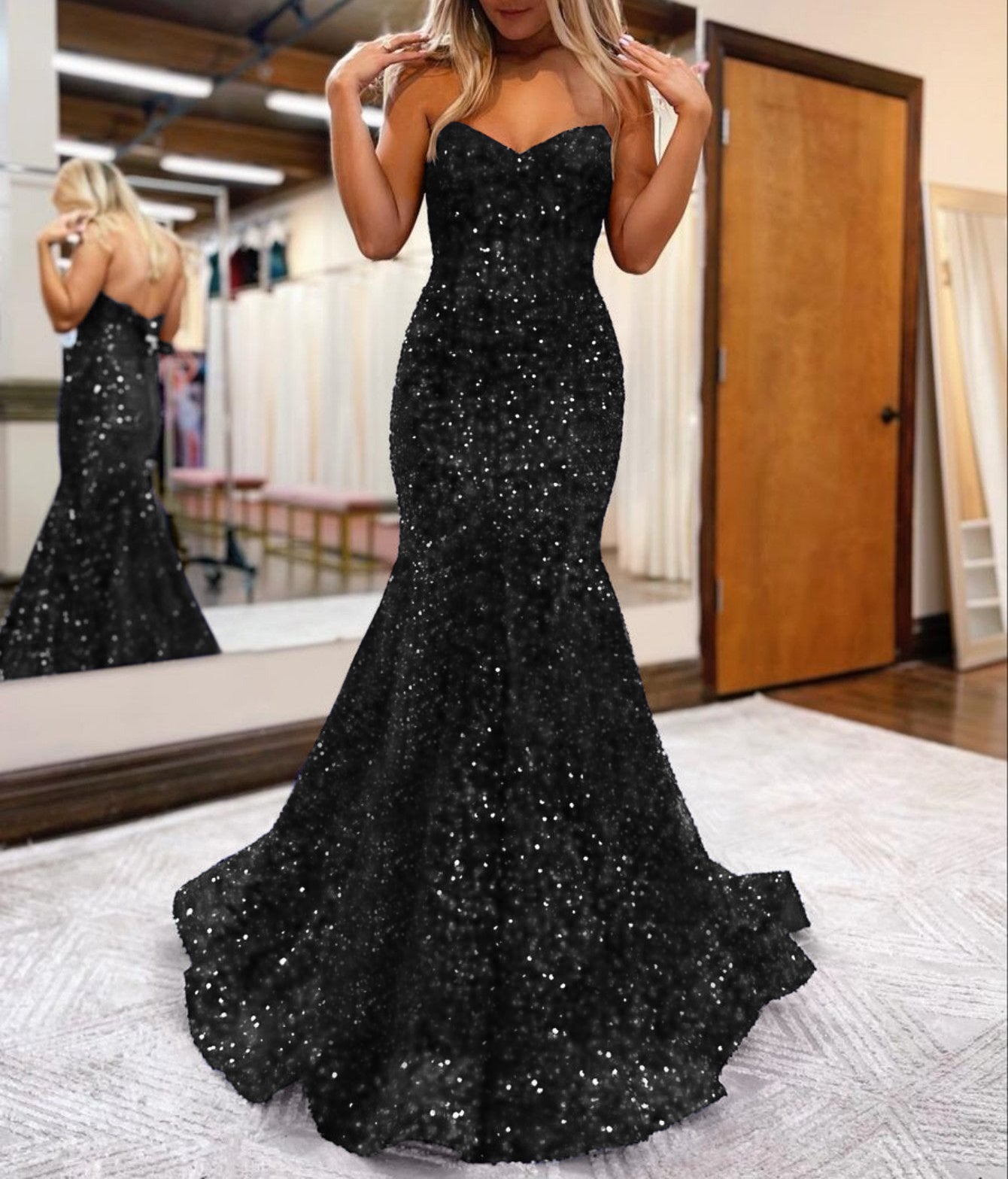 LAURYN | Mermaid Sweetheart Neck Sequins Homecoming Dresses