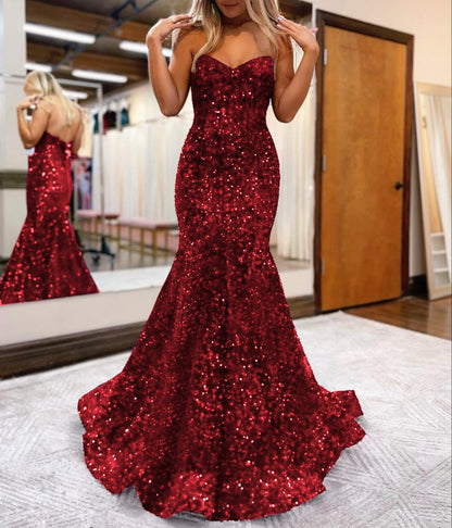 LAURYN | Mermaid Sweetheart Neck Sequins Homecoming Dresses