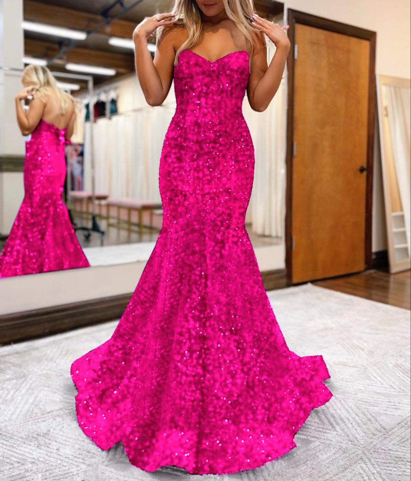 LAURYN | Mermaid Sweetheart Neck Sequins Homecoming Dresses