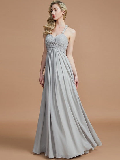 Gorgeous Sweetheart Sleeveless Ruched Chiffon Bridesmaid Dresses