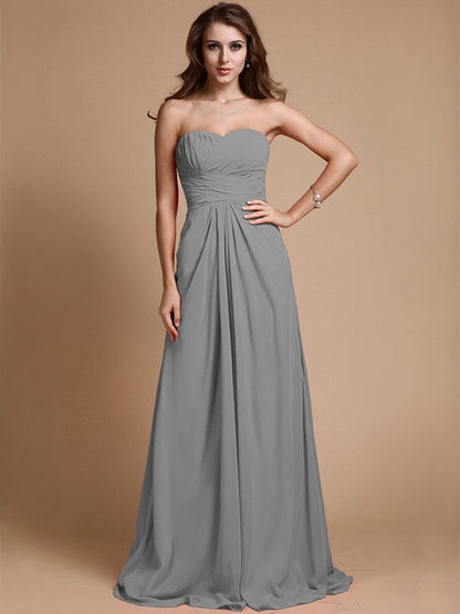 Gorgeous Sweetheart Sleeveless Ruffles Chiffon Long Bridesmaid Dresses